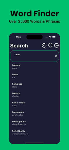 Thai Dictionary English Screen 3