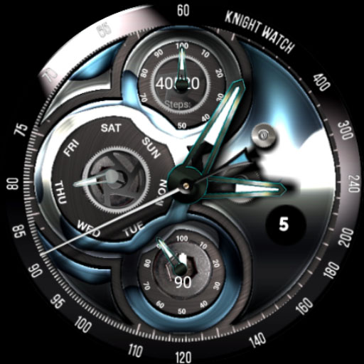 Red Metal Watch Face Logo
