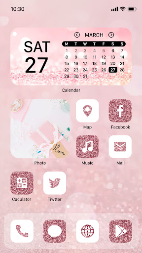 Android application Wow Rose Glitter Icon Pack screenshort