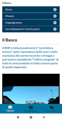 Android application Banco Nazionale di Prova screenshort