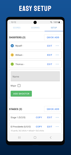 Android application SimpleScoring IPSC screenshort