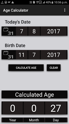 Android application Simple Age Calculator screenshort