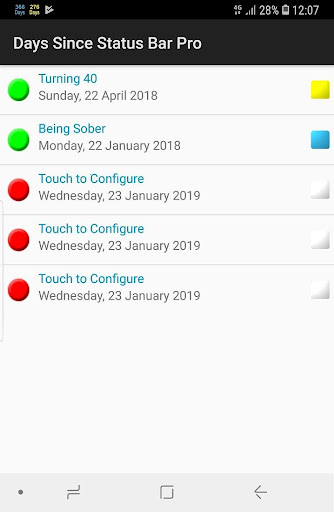 Android application Days Since in Status Bar Pro screenshort