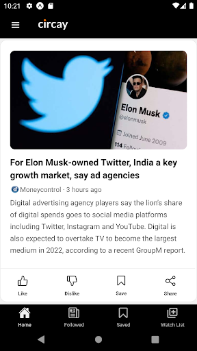 Android application Circay: Stock Market News screenshort
