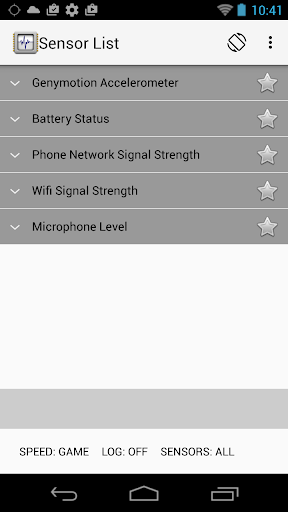 Android application SensorList Pro screenshort