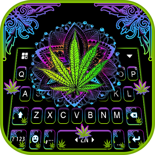 Neon Mandala Weed Keyboard Bac logo