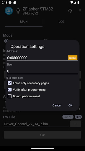 Screenshot of ZFlasher STM32
