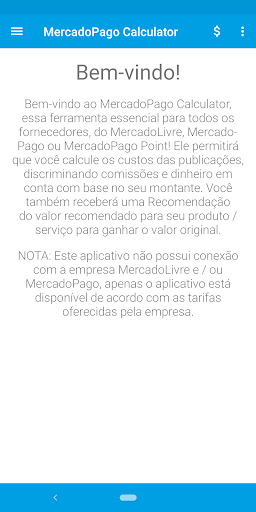 Android application Calculadora de Comissões MP/ML screenshort