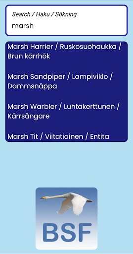 BirdSoundFinland Screen 2