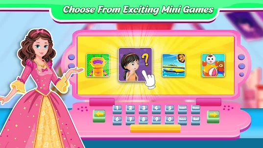 粉紅色的兒童電腦遊戲 : 公主電腦遊戲