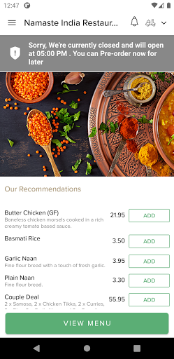Namaste India Restaurant Screen 2