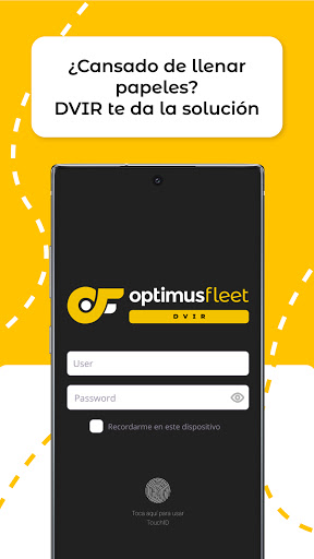 Android application OptimusFleet DVIR screenshort
