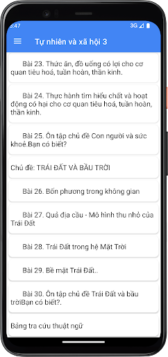 Tự nhiên và xã hội Lớp3 Screen 3
