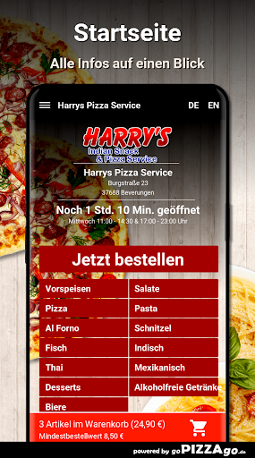 Harrys Pizza Service Beverunge Screen 2