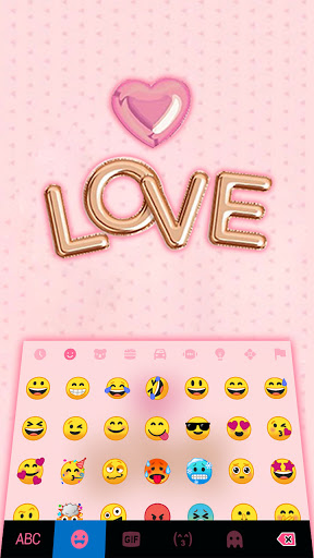 Pink Love Balloons Keyboard Ba Screen 3