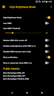 High Brightness Mode Screenshot