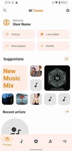 Android application Hi Tunes screenshort