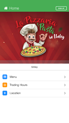 Android application La Pizzaria and Pasta screenshort