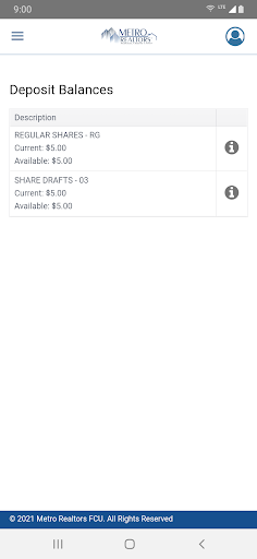 Metro Realtors FCU Mobile Screen 2