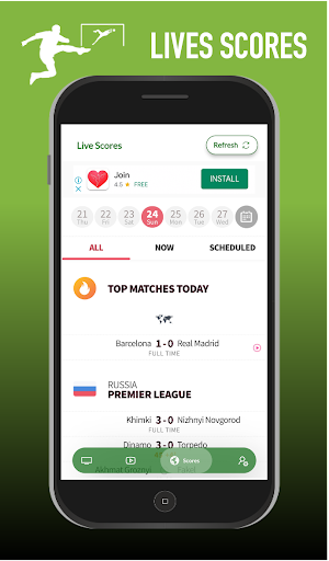 Android application MaSports: Live Football Scores screenshort