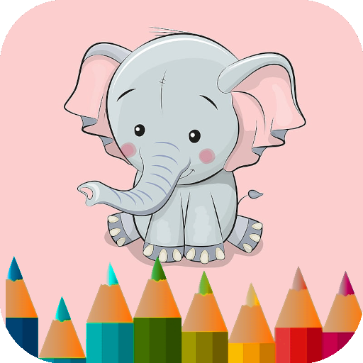 Elephant coloring game logo