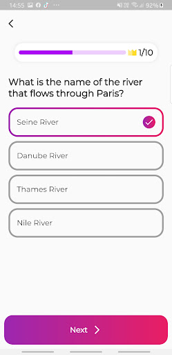 Android application General Knowledge Quiz screenshort