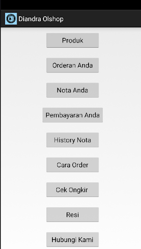 Android application Diandra Olshop screenshort