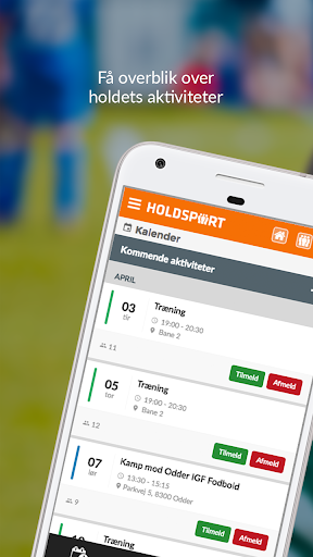 Android application Holdsport - Hurtig tilmelding screenshort