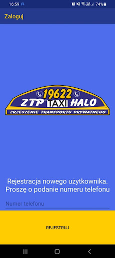 Android application Halo Taxi Opole screenshort