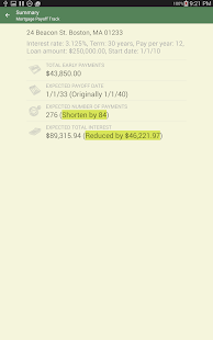 Mortgage Payoff Track Screenshot