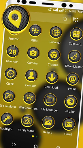 Yellow Speakers Launcher Theme Screen 2
