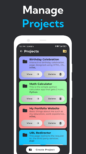 Code Editor -PHP, HTML, Python Screen 2