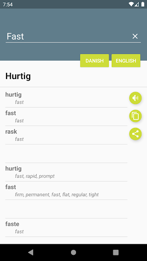 Android application Dansk-Engelsk Ordbog screenshort