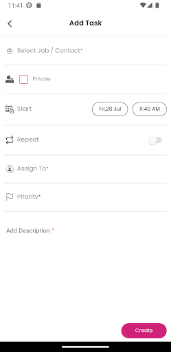 BlindMatrix CRM app (V4) Screen 2