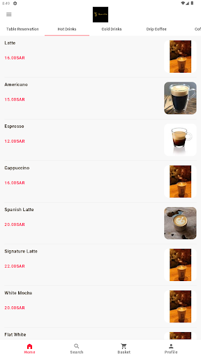 Android application Coffee_Card screenshort