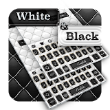 Black white leather keyboard icon