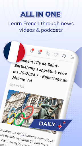 Screenshot of Todaii: Learn French by news