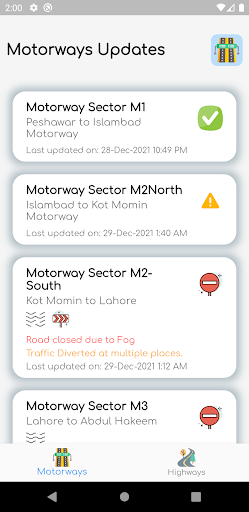 Android application Motorway Fog Updates - GT Road screenshort
