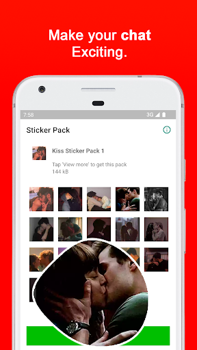 Couple Romantic Kiss Stickers Screen 3