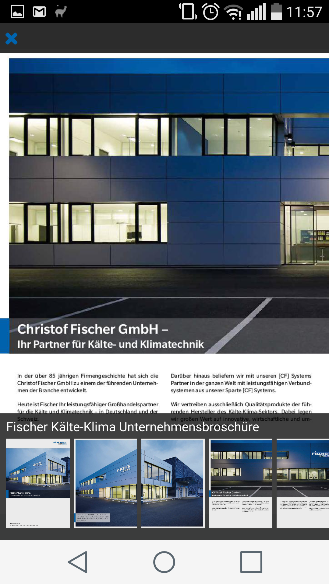Android application Fischer Kälte-Klima Kiosk screenshort