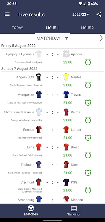 Live Scores for Ligue 1 France - 4.3.0 - (Android)
