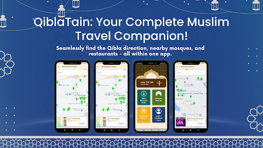 Android application QiblaTain - Qibla Direction screenshort