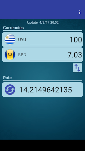 Android application UYU Peso x Barbadian Dollar screenshort