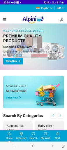 Android application Alpinist Online Shopping App screenshort