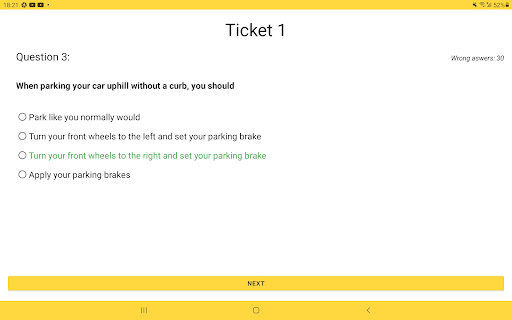 Alberta Driver License Tests Screen 3
