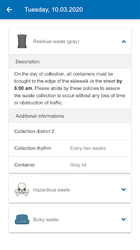 Waste calendar Enger Screen 3