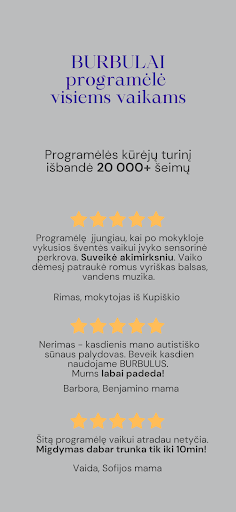 Android application BURBULAI screenshort
