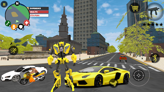 Golden Robot Car Transformer - Futuristic Supercar screenshots apkspray 13