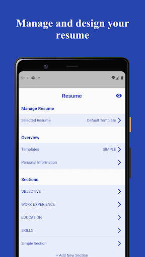 Android application CV Builder: Smart CV Maker screenshort