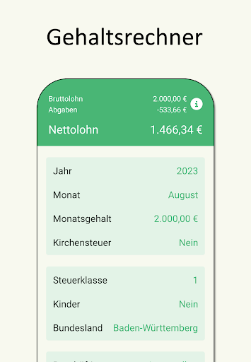 Android application AbgabenEasy - Brutto Netto screenshort
